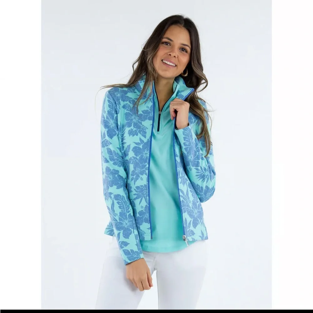 WOMEN'S STRAIGHT DOWN PARADISE
JACKET Full Zip, Close Fit, Aqua Blues and Greens - Picture 2 of 11